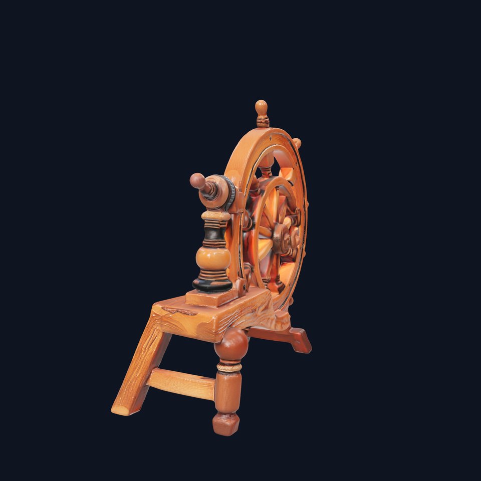 Vintage Spinning Wheel D Model Pack